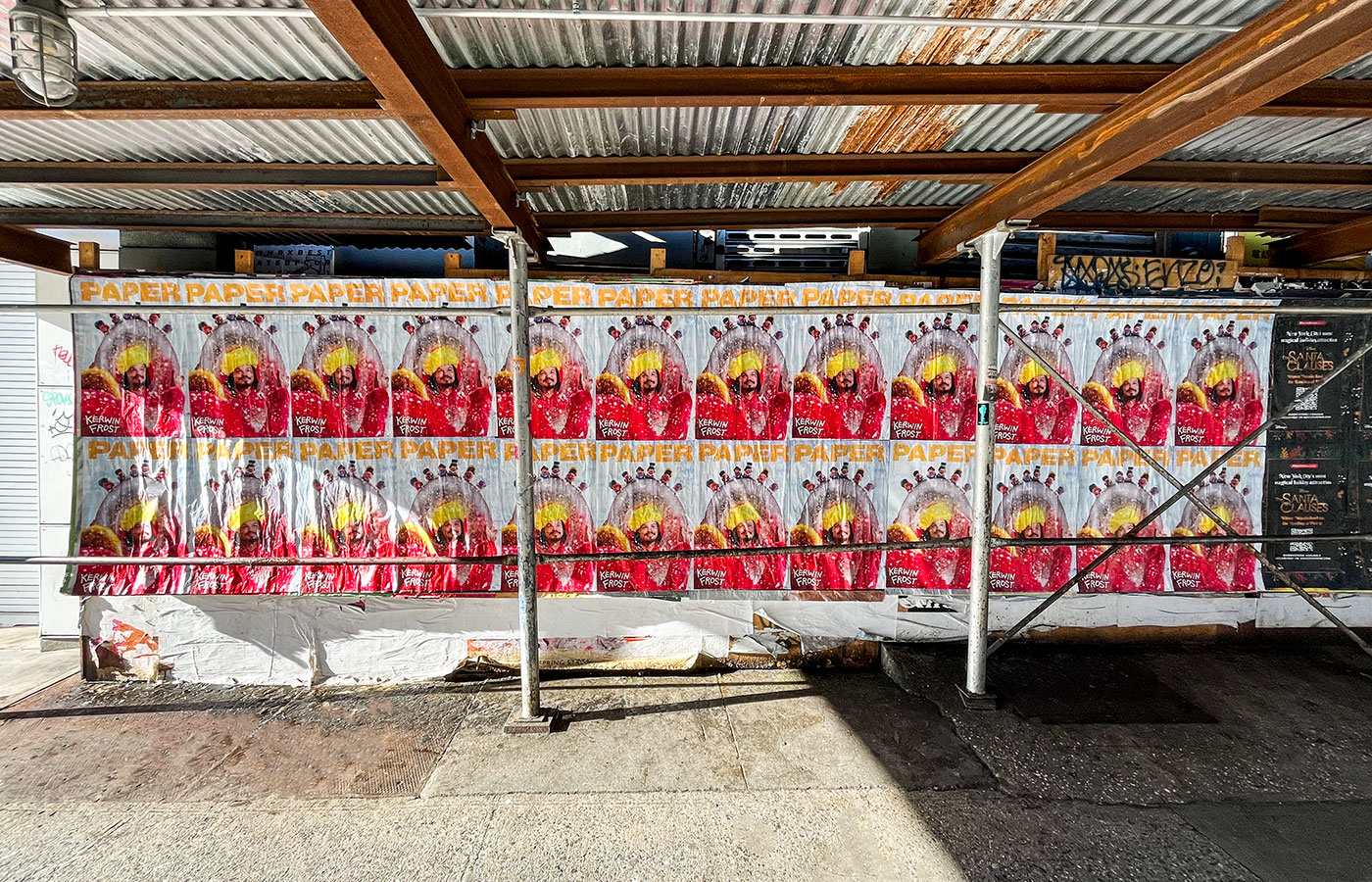 Wheatpasting NYC - street poster takeover for Kerwin Frost and PAPER magazine