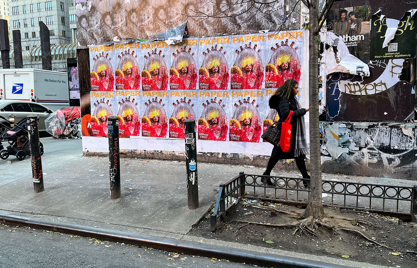 Wheatpasting NYC - wild posting campaign for Kerwin Frost and PAPER magazine
