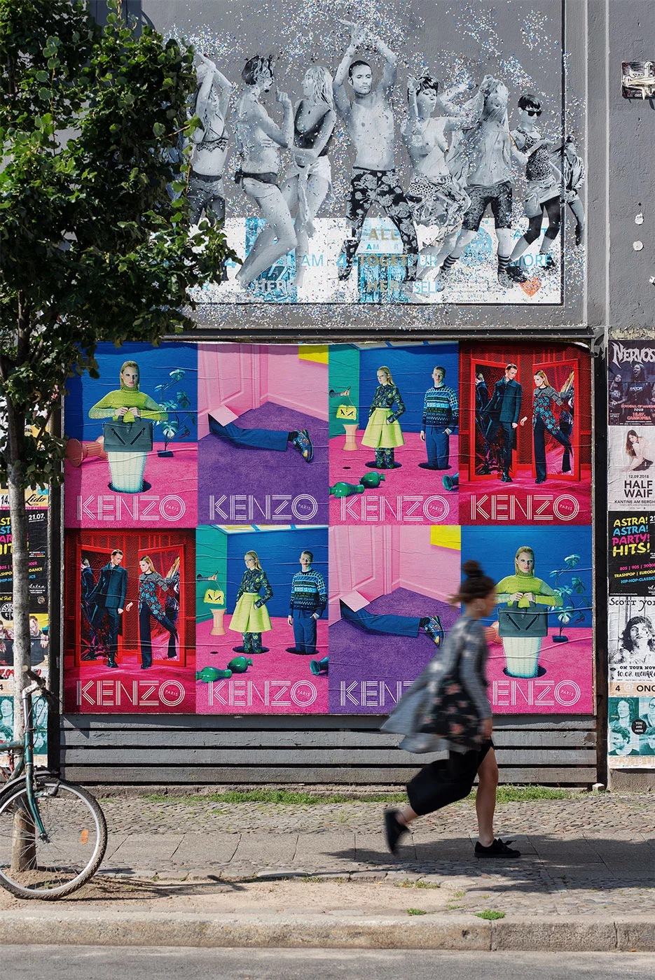 Wheatpasting NYC - wild posting street takeover for Kenzo